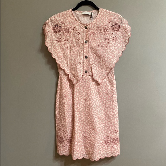 Coach Printed Short Broderie Anglaise Dress, Size 2 - Picture 4 of 13